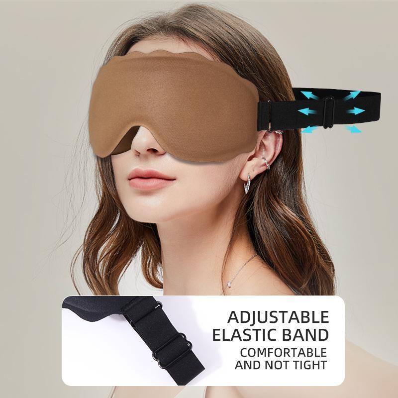 Comfort 3D Eye Mask with Adjustable Strap & Foam Eye Shade, Breathable Eye Patch for Gift, 3D Notch Design Sleeping Eye Mask