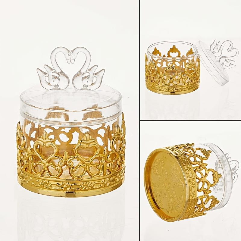 For Parties, Baby Showers, Weddings & Birthdays, Creative Candy Packing Solution, 24 Mini Crown Candy Boxes, Electroplated Gold & Silver Plastic, Effortlessly Create Royal Style Party, Party Candy Box Supplies