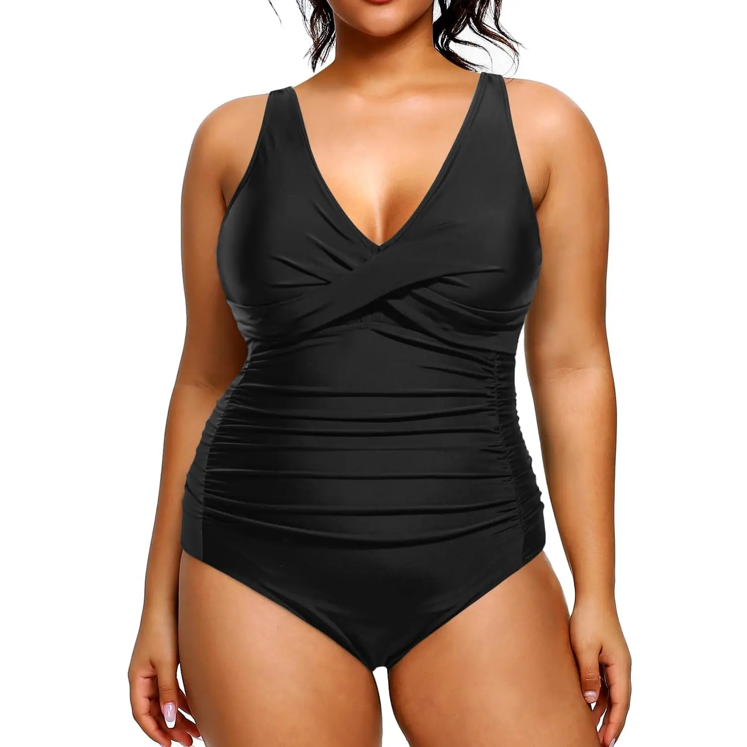 Yonique Plus Size Swimsuit One Piece Bathing Suits for Women Tummy Control Slimming Swimwear