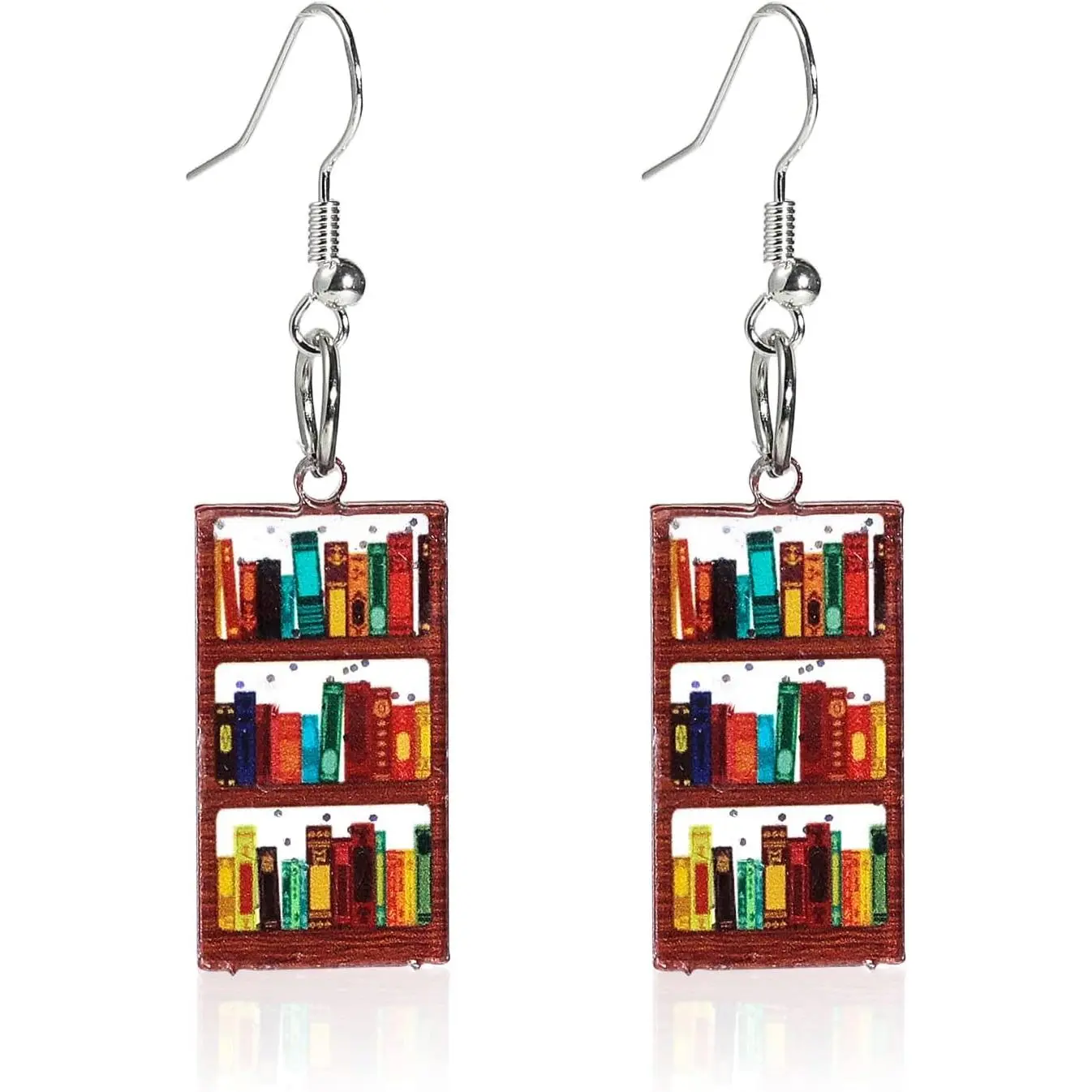 Classic  Stack of Books Shelves Drop Dangle Earrings  Bookcase for Women Creative Librarian Teacher Novel Graduation