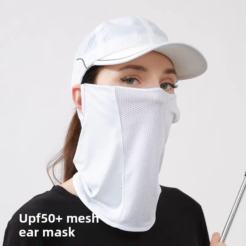 Women's sports sun protection face mask summer golf ice silk neck gaiter men's breathable thin outdoor uv protection cycling mask