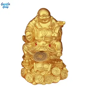 Collector-Grade Smiling Maitreya Buddha Resin Charm - Religious Meditation Zen Statue, Serene Home Office Decoration, Spiritual Positive Energy Art Ornament (Bag Accessories for Luggage & Bags)