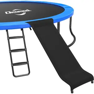 Universal 3 Steps Trampoline Ladder Slide Kit, Buffer Slide for 10 12 14 ft and More Frames, Easy to Climb Trampoline Accessories for Kids