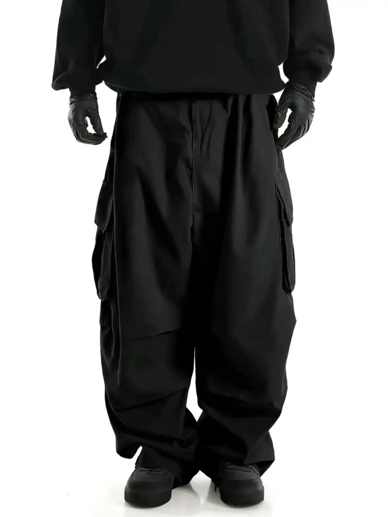 Men's Spring & Fall Loose-Fit Cargo Pants, Multi-Pocket Casual Trousers, Wide-Leg Utility Jeans, Comfortable Straight Leg Design