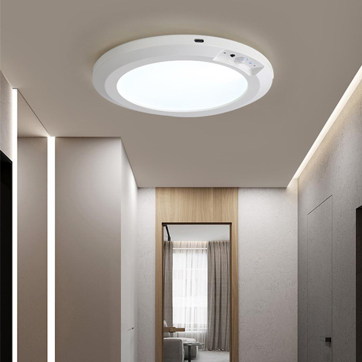 Wireless Ceiling Lights Battery Operated with Remote, Auto Motion Sensor, Ultra-Slim Dimmable Ceiling Mounting Lamp with 3 Colors