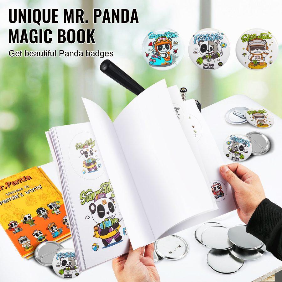 VEVOR Button Maker Machine, 75 mm (3 inch) Badge Punch Press Kit, Children Gifts Maker, Button Making Supplies with 100pcs Button Parts Circle Cutter Magic Book