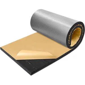 Sound Proof Closed Cell , Self-Adhesive 13" x 39" Heat Shield Acoustic Rubber  Sheet -  Noise Vibration Thermal Insulation Roll for , , HVAC, Pipe, Machine