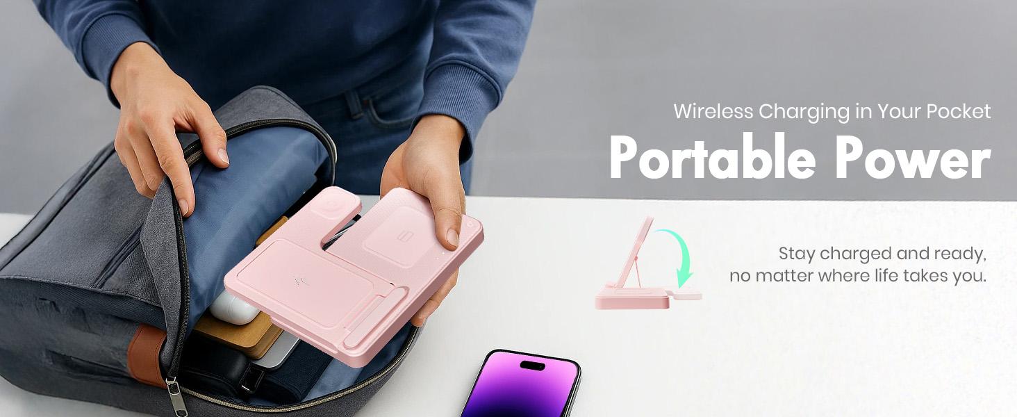 Wireless Charger Stand Station: 3 in 1 Charger Stand Multiple Devices for - iPhone 17 16e 16 15 14 Pro Max 13 12 - Watch 11 10 9