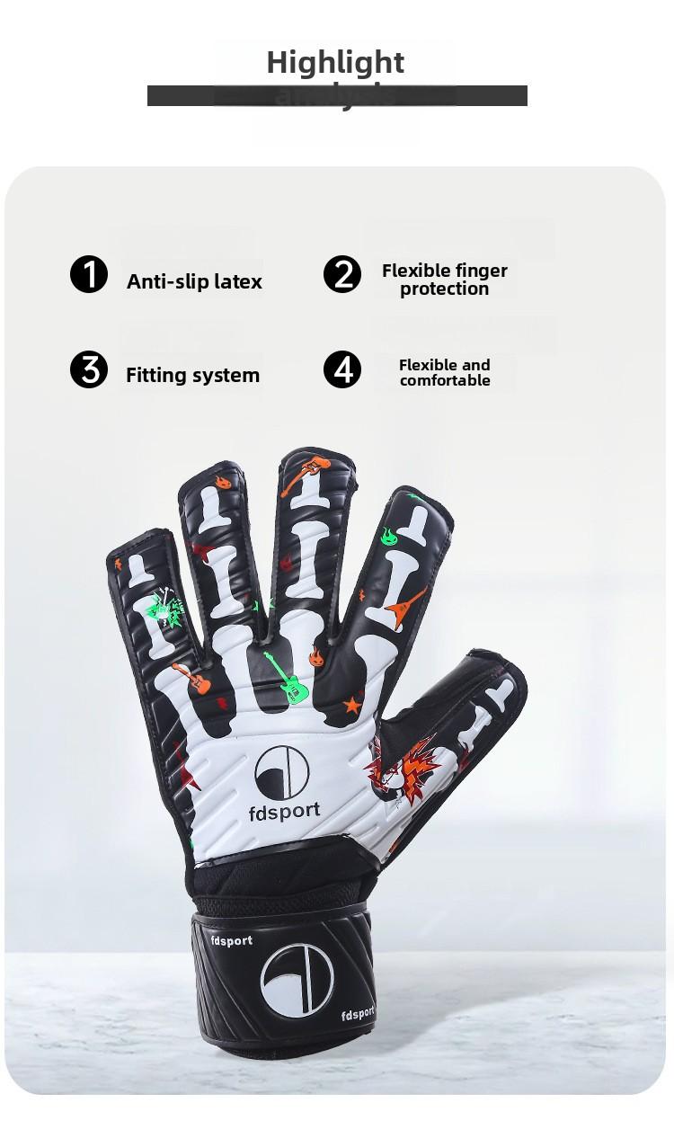 New football goalkeeper gloves with finger protection, latex palm, suitable for adult and children training 	   football drip soccer accessories goalie