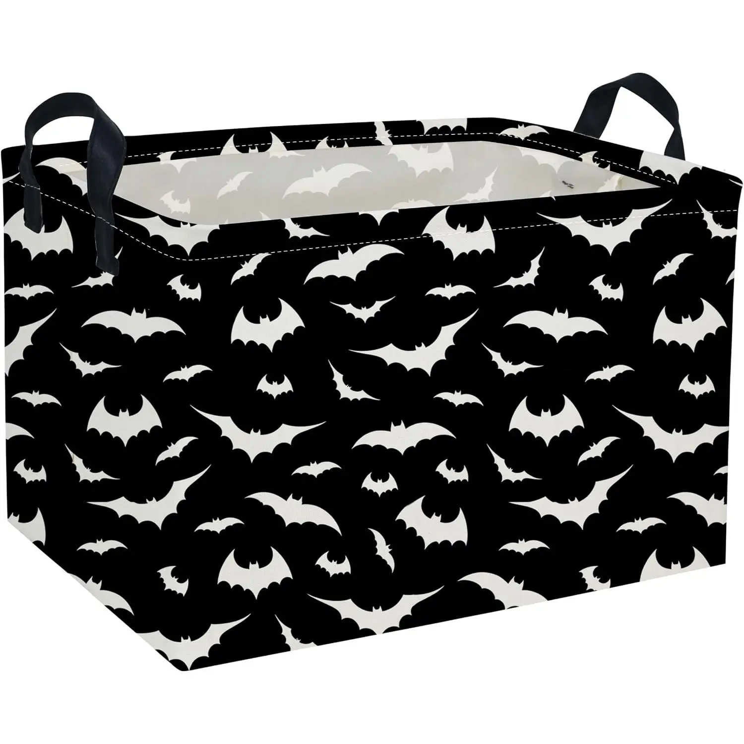 Rectangular Bat Baskets Halloween Basket Cute Storage Bins Organizer Box Girls Room Decor for .(Black bat)