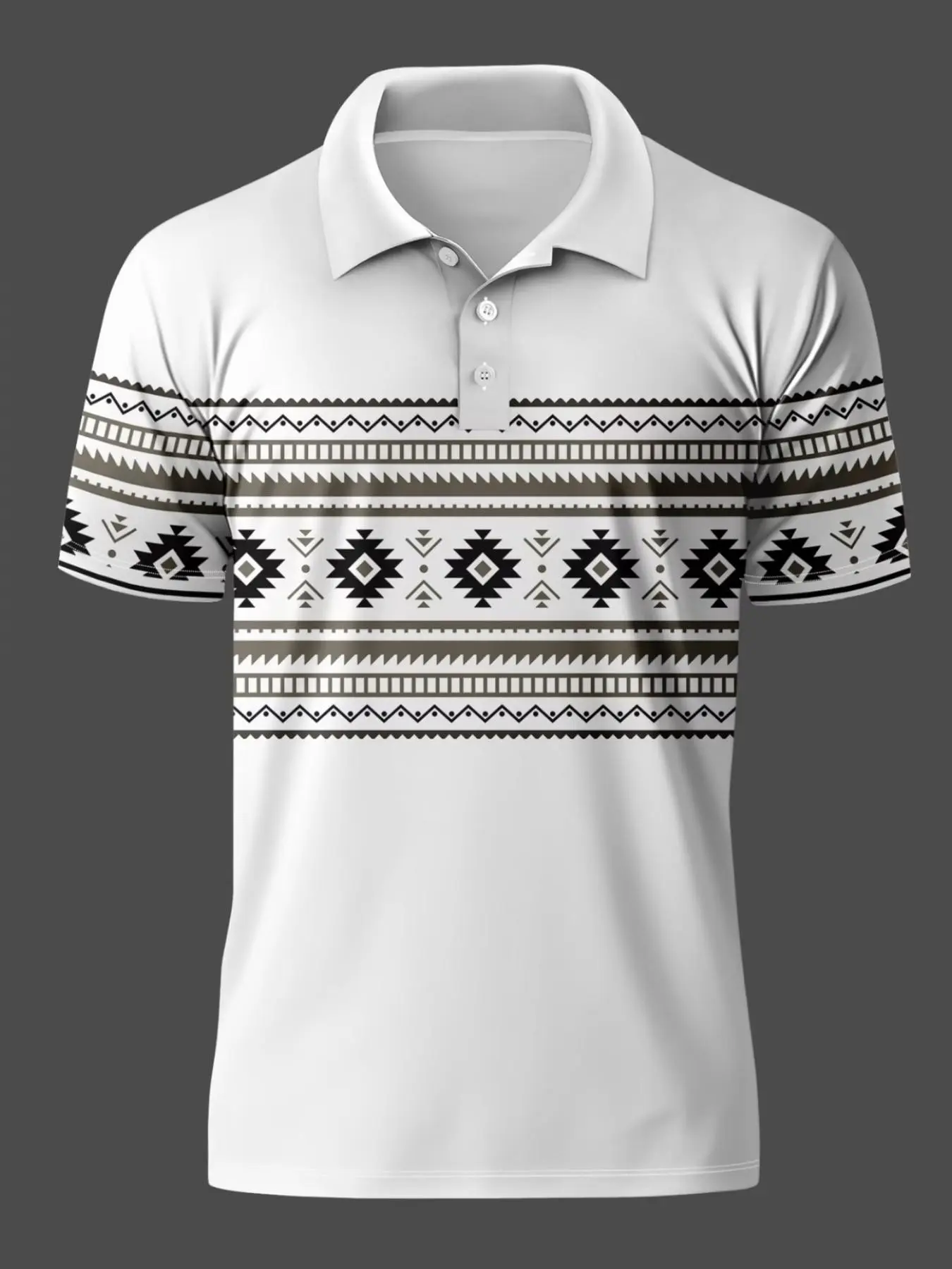 Men's 3D Digital Print Short Sleeve Streetwear Breathable Polo Shirts Summer Polo Shirt, Casual Printed Polo Tops Design, Elastic Fabric, Soft T-Shirt Style, Perfect for Theme Events
