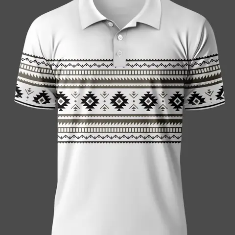 Men's 3D Digital Print Short Sleeve Streetwear Breathable Polo Shirts Summer Polo Shirt, Casual Printed Polo Tops Design, Elastic Fabric, Soft T-Shirt Style, Perfect for Theme Events