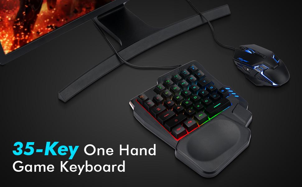One Handed Half Keyboard Mouse USB Spilitter Type-C Adapter Gaming Combo with RGB LED Backlit 7200DPI CPI Customize 4 Port Adapter Mini Size Small Wired Set for LOL/Wow/fortnite/Dota/PUBG One Handed Half Keyboard Mouse USB Spilitter Type-C Adapter Gaming Combo with RGB LED Backlit 7200DPI CPI Customize 4 Port Adapter Mini Size Small Wired Set for LOL/Wow/fortnite/Dota/PUBG