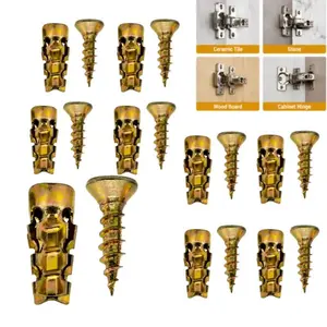 6*14mm Door Hinge Thread Repair Screws, 30Pack/60Pack Short Expansion Wall Anchors, Stripped Thread Repair Fixer for Cabinet, Tile, Stone and Partition Hinge Mounting