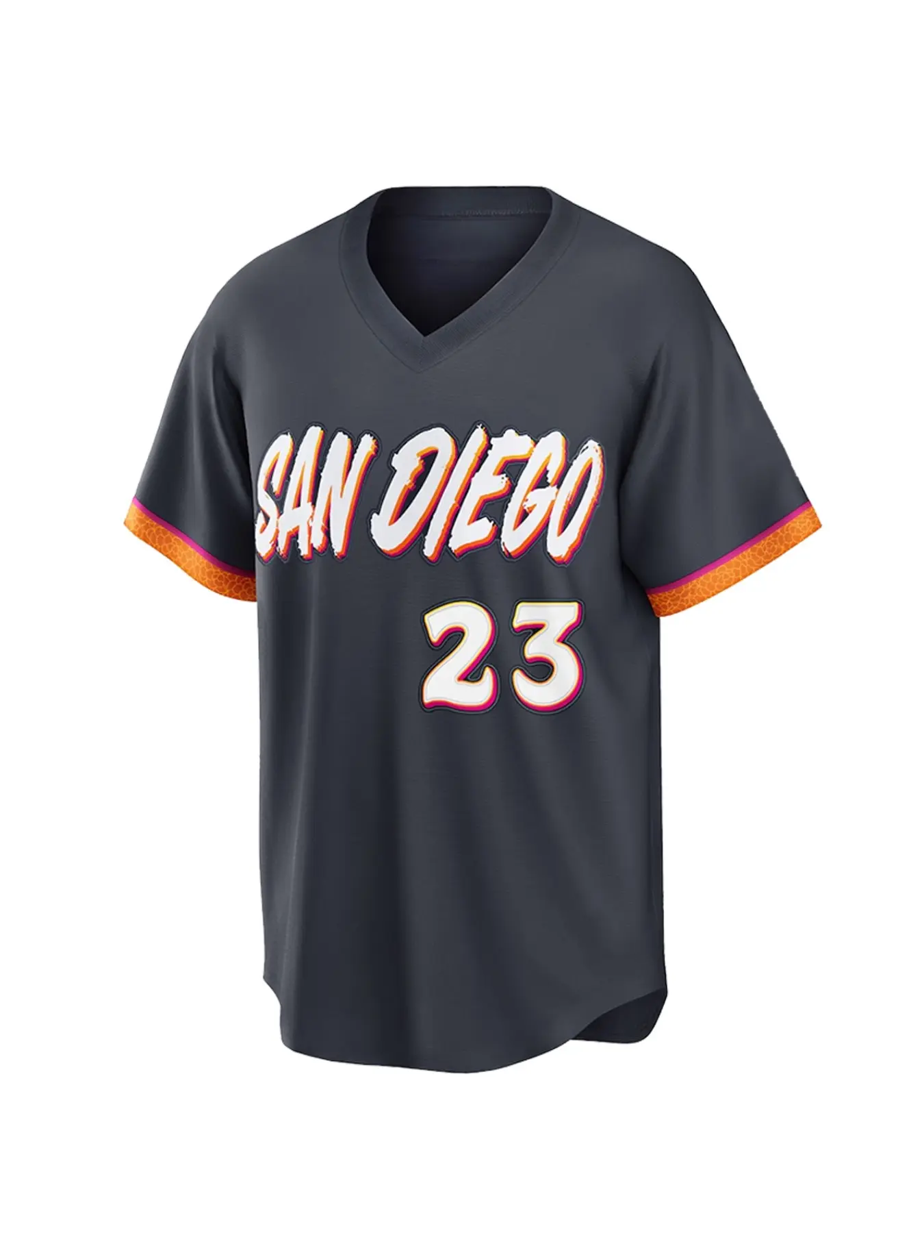 Men's Baseball Jersey 23 Vintage Embroidered Casual Training T-Shirt, Sporty V-Neck Short Sleeve, All Seasons Loose-Fit Long Clothing