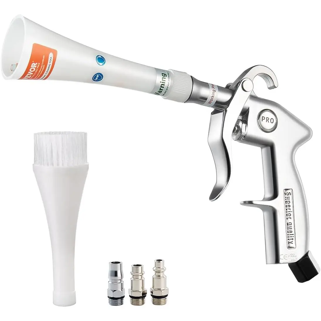 Car Cleaning Gun, 6-9.2 Bar High-Pressure Air Blow Gun with 2 Set Nozzles, 360° Rotating Nozzle for Thorough Cleaning, Quickly Blasts Dirt and Dust from Surface, Work with 1/4 NPT Air Compressor