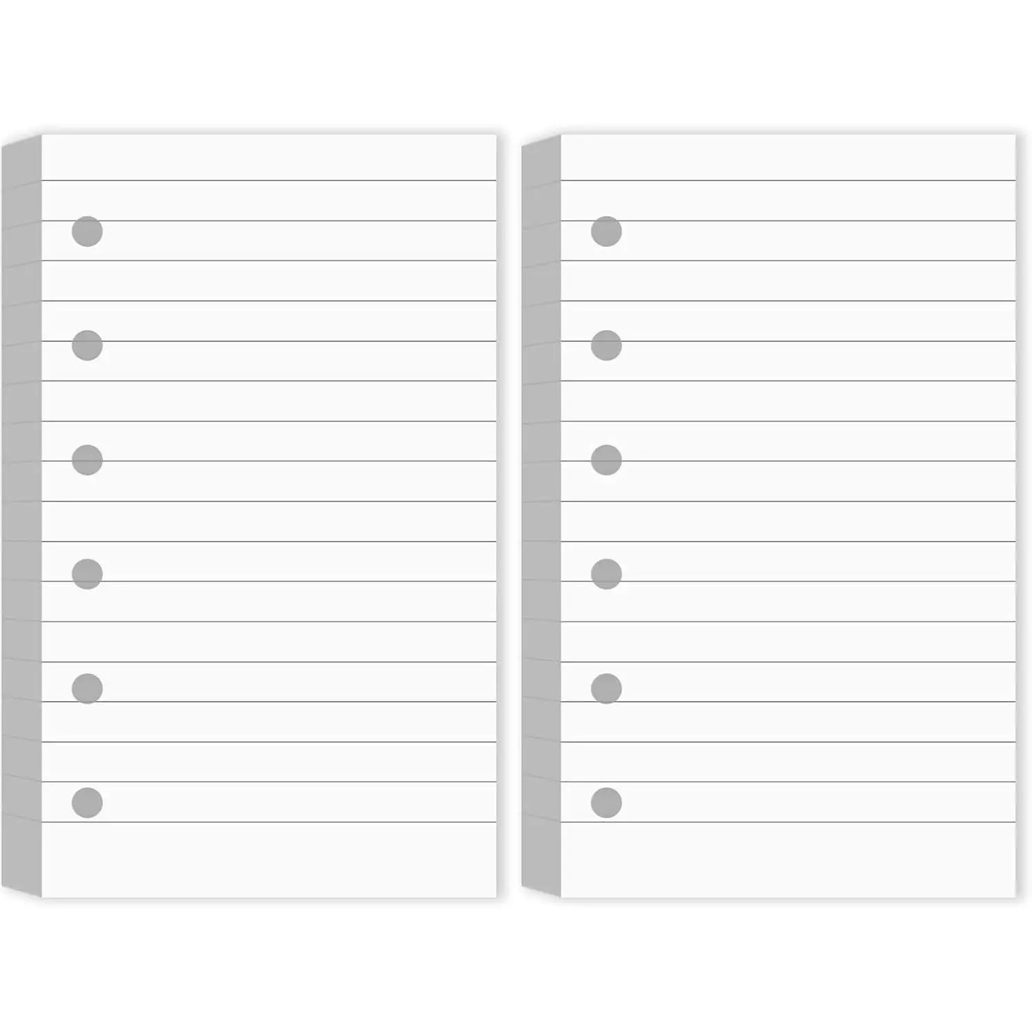6 Hole Mini Lined Paper Refill, 200 Sheets Blank Loose Leaf Planner Refills, 3 x 5 Inches White Ruled Filler Papers for Binders Planner Inserts Memo Notebooks