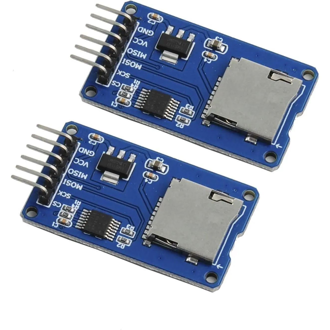 2 count  SD Card Module TF Card Memory Storage Adapter Reader Board SPI Interface with Integrated Circuit Breakout for Arduino for Raspberry Pi