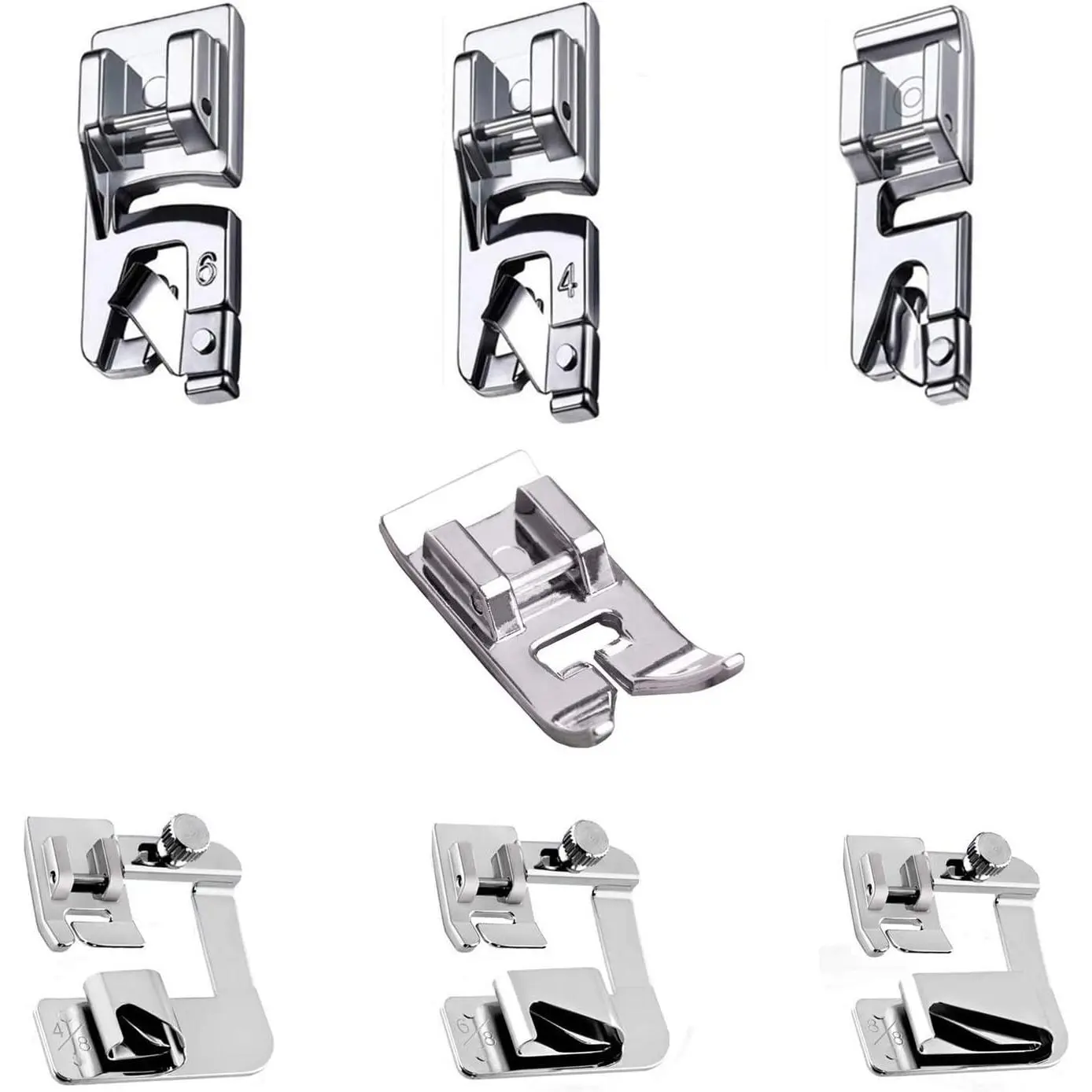 7 count Rolled Hem Presser Foot, Wide Rolled Hem Foot & Narrow Hemmer Foot Kits and 1 count Zig Zag Foot Hemming Foot Set for , , Janome Low Shank Sewing Machines