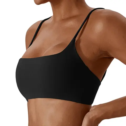 Women’s Wireless Square Neck Lightweight Stretchy No-Hook Performance Sports Bra - Breathable Soft Workout Crop Top for Pilates Lovers & Fitness Use, Lightweight Stretchy Sports Bras