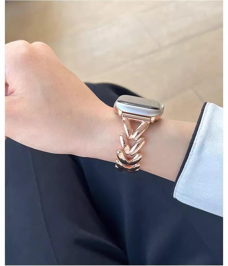 Premium Metal Apple Watch Strap, Luxury Fashion Replacement Band Compatible with Apple Watch Series, High-End Smart Watch Accessory