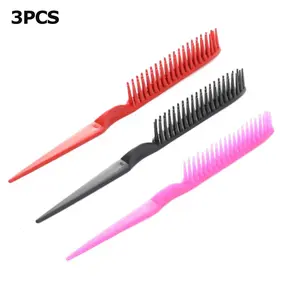 3 Row Curl Styling Comb Detangling Tool Black Pink Red