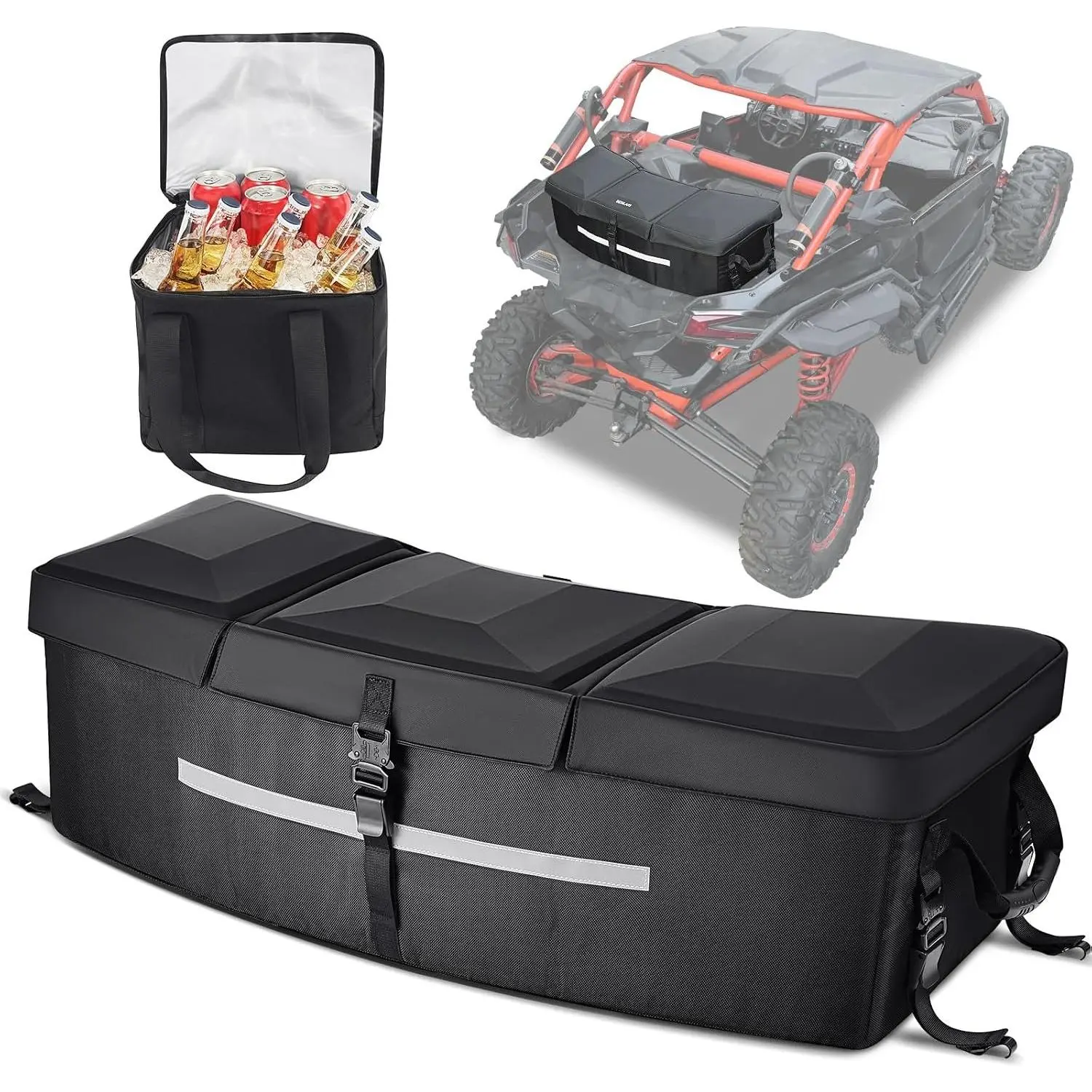 53L Can Am X3 Rear Storage Box, ATV Storage Bags , ATV Cargo Bag with Cooler Compatible with Can-Am Maverick X3  Commander Outlander Renegade, for 715002923