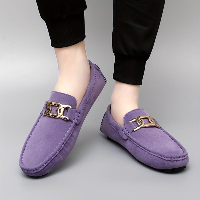 [Microfiber Fashion Loafers] Non-Slip Durable Microfiber Synthetic Upper Fashion Loafers| Rubber Sole, Casual Slip-On Shoes for Men and Women - Solid Color, All-Season Wear