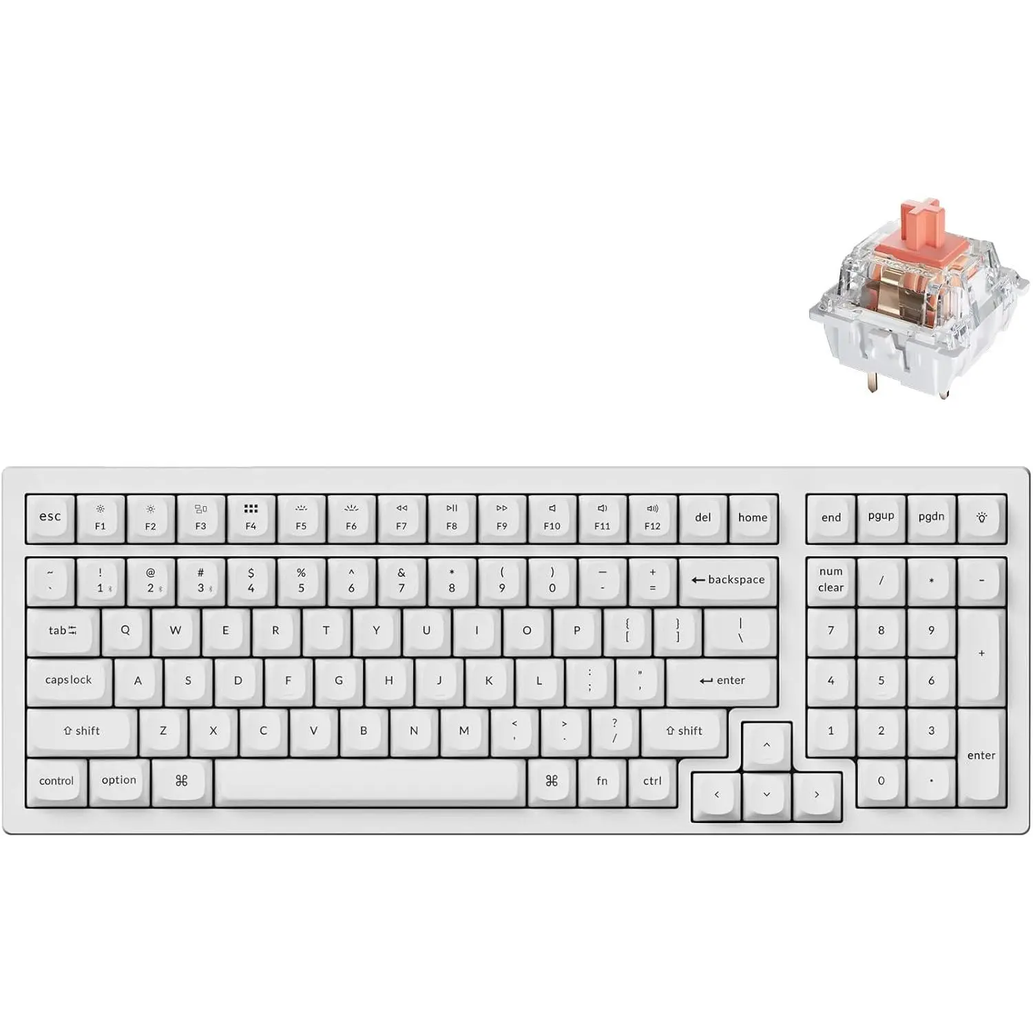 K4 Pro QMK/VIA Custom  Mechanical Keyboard, Programmable Hot-swappable 100 , RGB Backlight Wired Gaming Keyboard with K Pro Silent Red Switches for /Windows/Linux - White