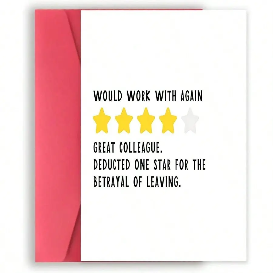 1pc Funny Farewell Card Colleague Leaving Card Office Goodbye Greeting Card Humorous Appreciation Gift For Coworker Retirement Resignation Leaving Party Blank Inside With Envelope