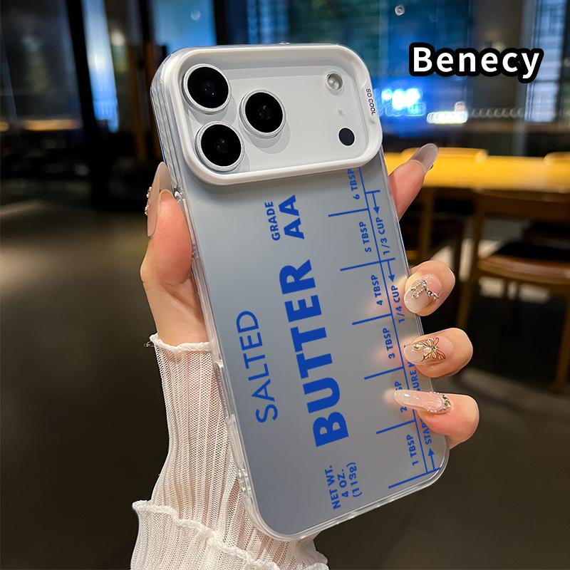 Phone Case for iPhone 17 Pro Max 16 Plus 15 14 13 12 11 Air E Salted Butter Measure Pattern Anti-Scratch Shockproof Pocket-Friendly durable Cover