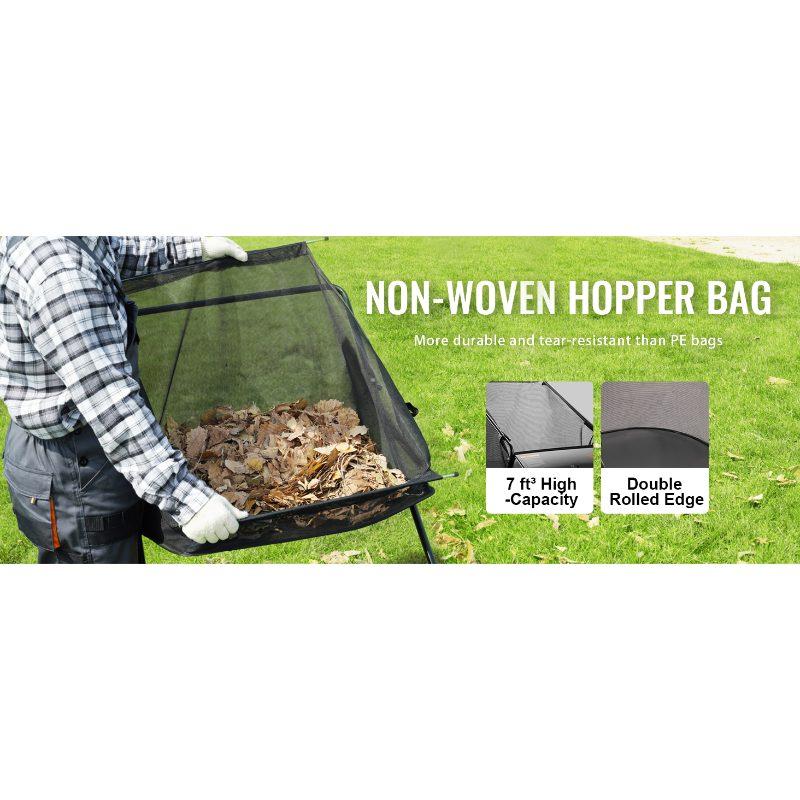 VEVOR Push Lawn Sweeper, 26-inch Leaf Grass Collector, Strong Rubber Wheels Heavy Duty Thickened Steel, Durable to Use with Large Capacity 7 cu. ft. Mesh Collection Hopper Bag, 4 Spinning Brushes