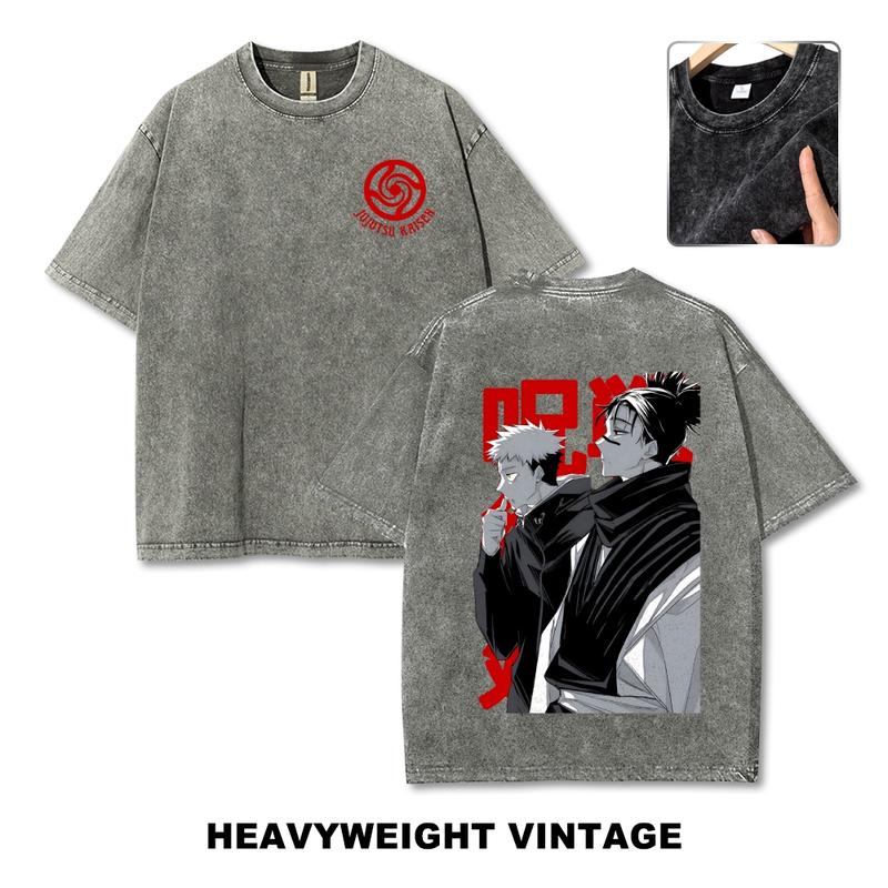 Jujutsu Kaisen Anime Vintage Tee 90s Graphic Tees Men's t Shirts Graphic Tee t Shirts Funny Graphic Tee Good Graphic Tees Men's Graphic Tees Streetwear Outfits Men Vacation Outfits Oversized Tshirt Men