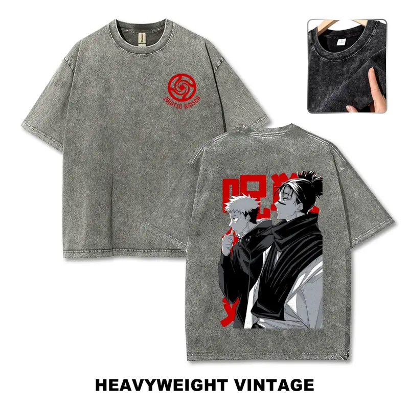 Jujutsu Kaisen Anime Vintage Tee 90s Graphic Tees Men's t Shirts Graphic Tee t Shirts Funny Graphic Tee Good Graphic Tees Men's Graphic Tees Streetwear Outfits Men Vacation Outfits Oversized Tshirt Men