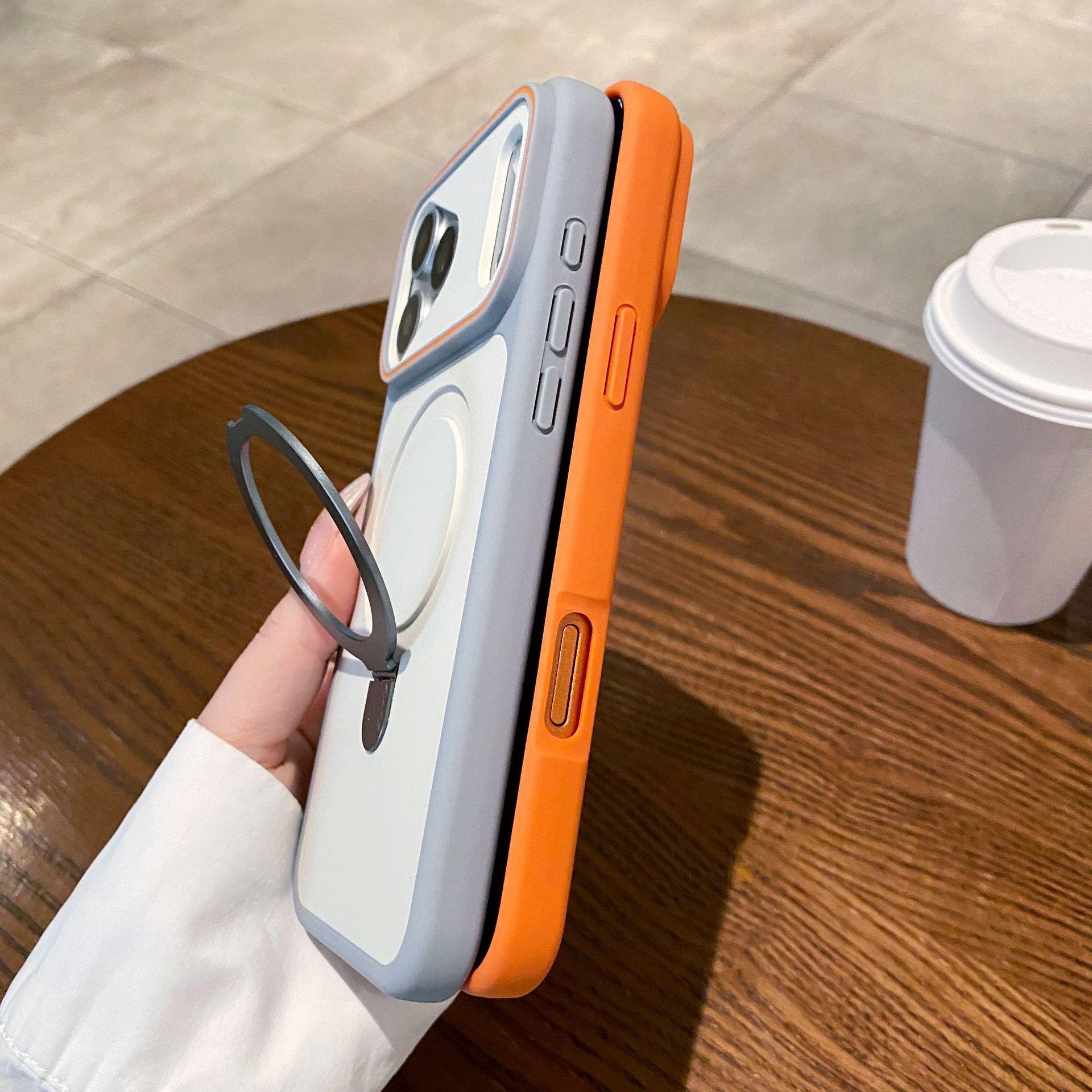 Dual-color Phantom Stand Case for Apple 17 Pro Max, iPhone 16 Pro Max Magnetic Charging 15 Protective Cover