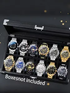 12pcs Men's Fashion Business Sports Watch Set, Perfect for Business Meetings and Casual Activities, Ideal Gift for Holidays