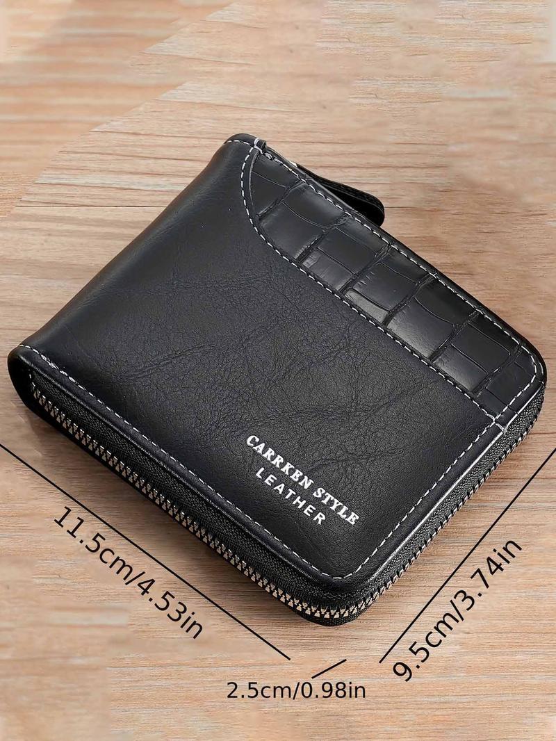 Leather Men’s Wallet Luxury Mens Purse Male Zipper Card Holders with Coin Pocket  Wallets Gifts for Men Money Bag