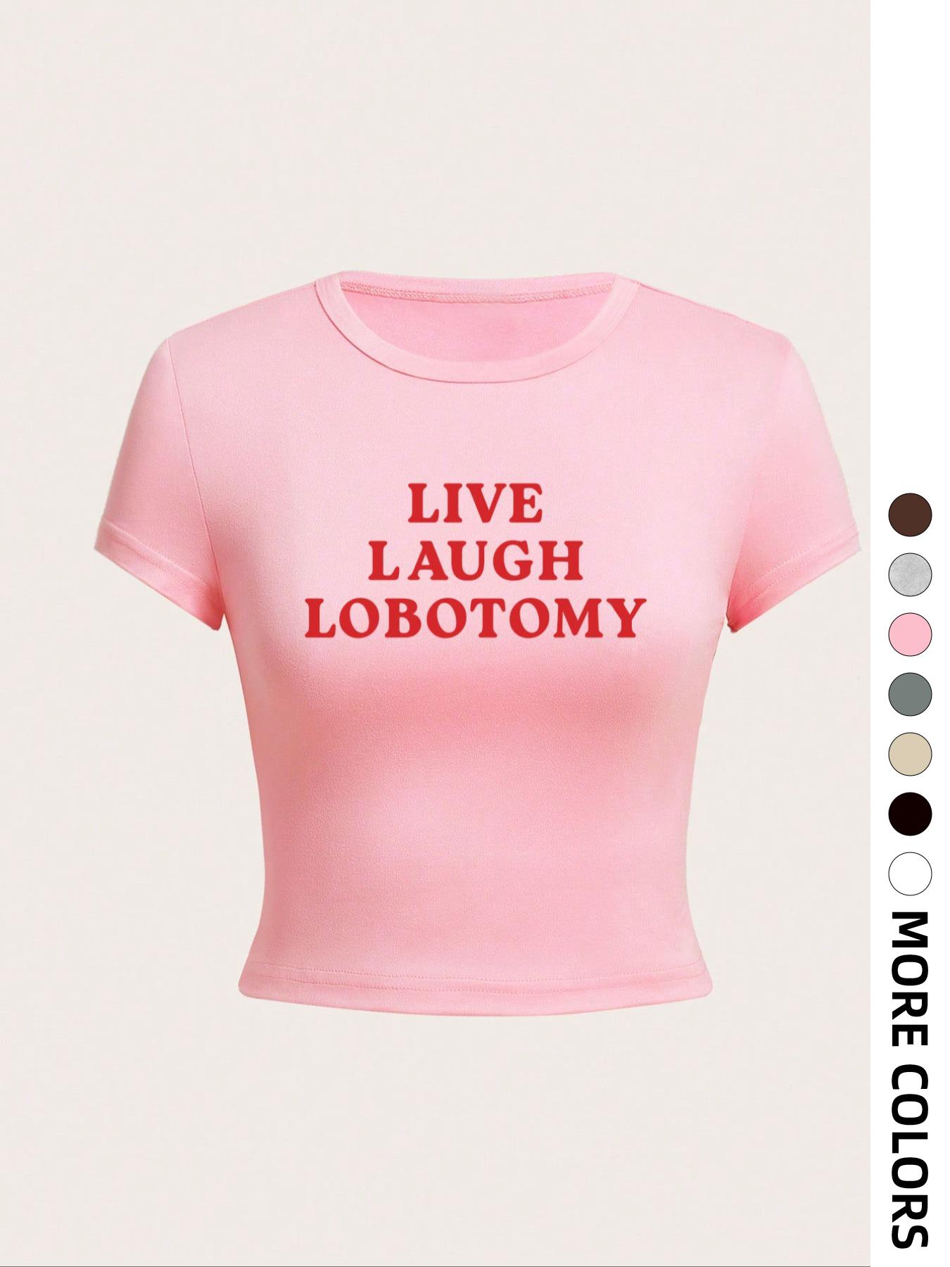 Women's Letter Print Round Neck Tee, Casual Short Sleeve Crop T-shirt, Shortsleeve Graphic Tees Women, Ladies Summer Graphic Tees Women for Daily Wear, Casual Fashionable Top