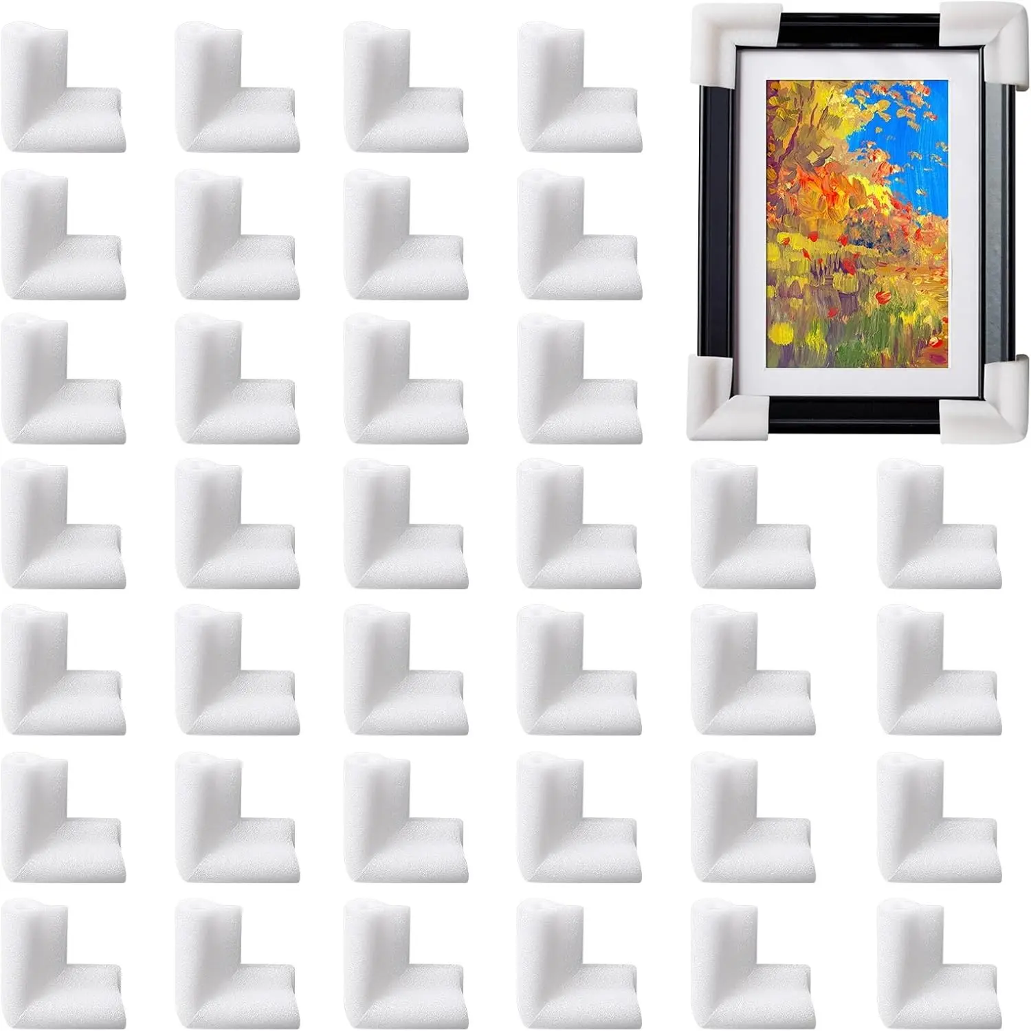 36 Pcs Thickened Foam Corner Protectors for TV, Picture and Mirror Frames, Moving Supplies and Packing Materials for Picture Boxes, Shipping Protection for Book Corners