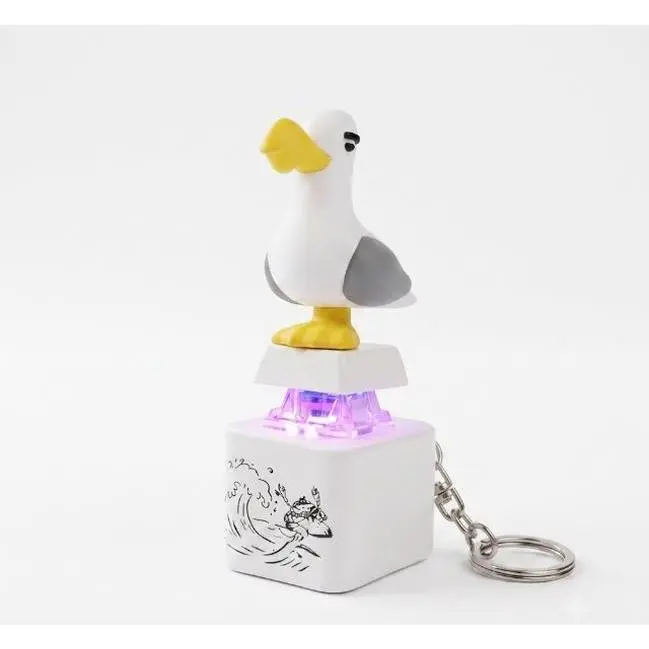 Press to Click Animal Fidget Keychain - Rechargeable Unisex Stress Reliever with Green Lizard, Seagull, Snake, Click & Lights, Realistic Sounds, Pocket-Sized for Backpack, Car Keys EDC (Party Bag Gift, Home Supply), Rechargeable Button Fidget Keychain