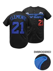 Men's #21 Roberto Clemente Baseball Jersey Santurce Crabbers Puerto Rico Baseball Shirt Stitched