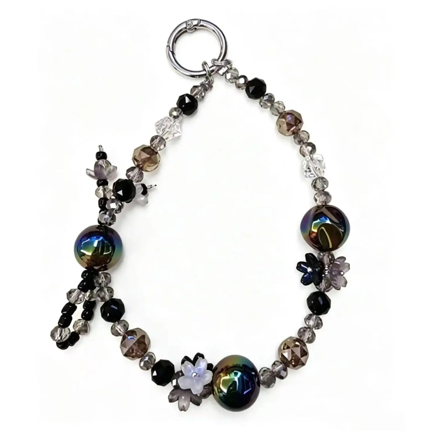Fashion Jew Lucky Rainbow Puppy Phone Chain Anti Lost Keychain Exquisite Bag Charm Hand Made Beaded Accessory