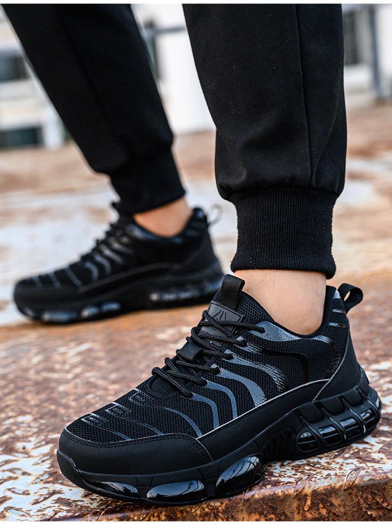 Steel Toe Work Shoes for Men – Shock-Absorbing, Slip-Resistant Safety Sneakers with Breathable Mesh