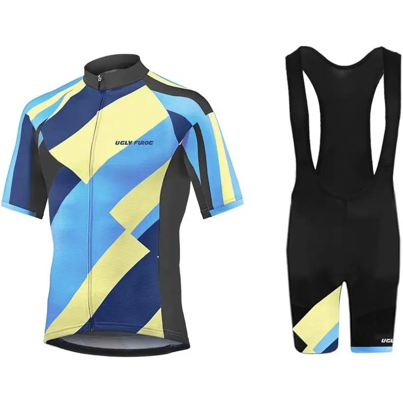 Men's Short Sleeve Cycling Jersey, Moisture-Wicking Quick-Dry Polyester Athletic Top with 3 Back Pockets and Non-Slip Silicone, Hidden Zipper, Athletic Active Tops, Breathable Athletic Top