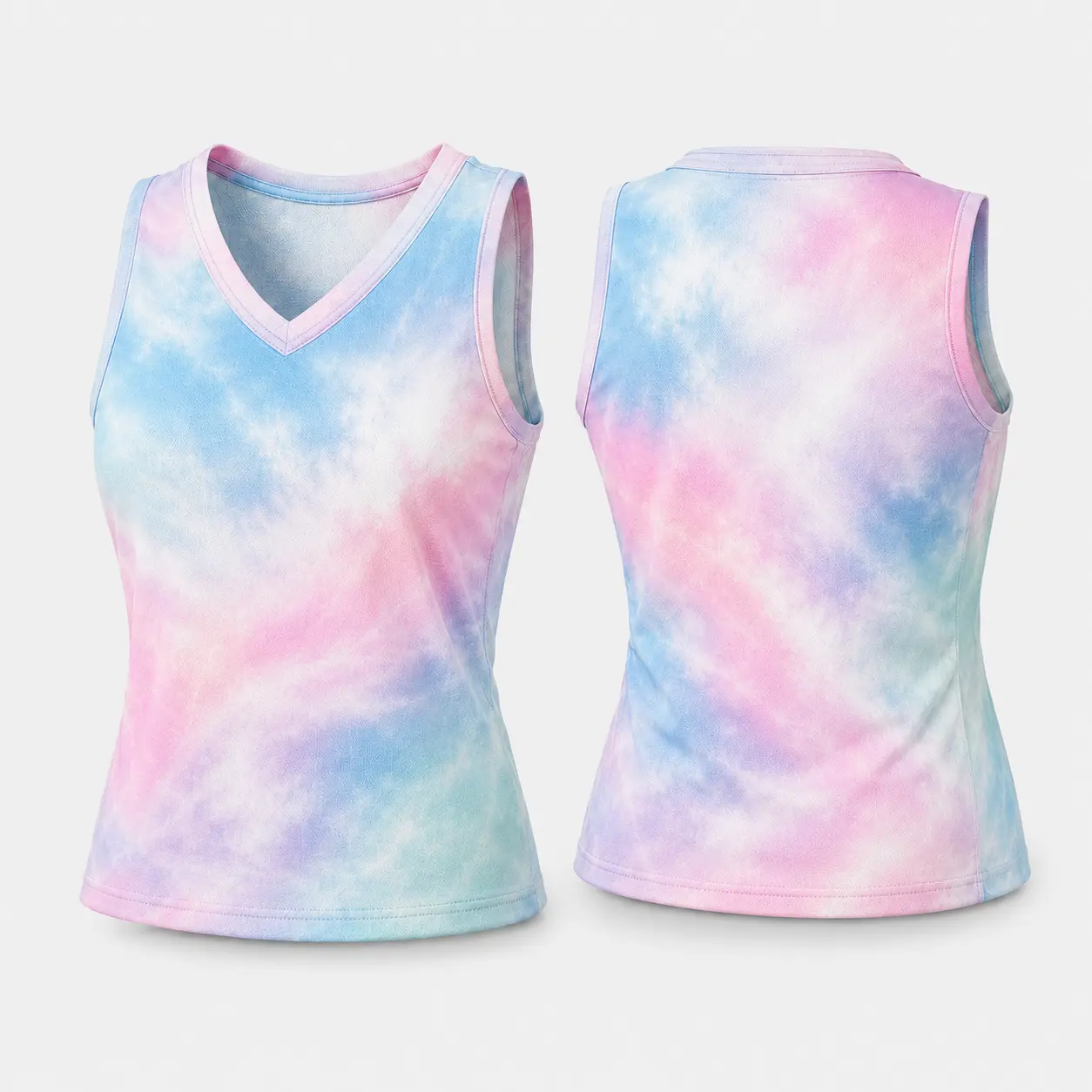 Athletic Tank Top Workout Shirt, Sleeveless V Neck Sports Jersey Top, Breathable Quick Dry Running Yoga Shirt, Lightweight Fitness Activewear for Gym Training, Tennis, Hiking, Casual Streetwear, Summer Outdoor Exercise, Floral Tie Dye Graphic Tops for Wom