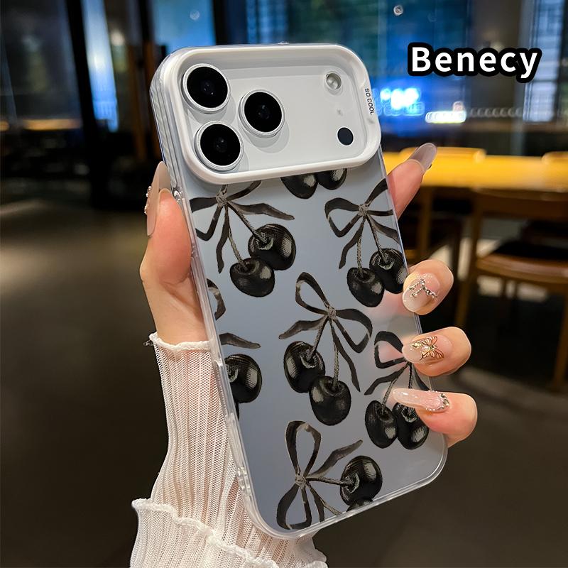 Phone Case for iPhone17 Pro Max 17 Air Cherry Bow Pattern Pattern Full Body Protection Anti-Scratch PC Smartphone Cover Cellphone Protective