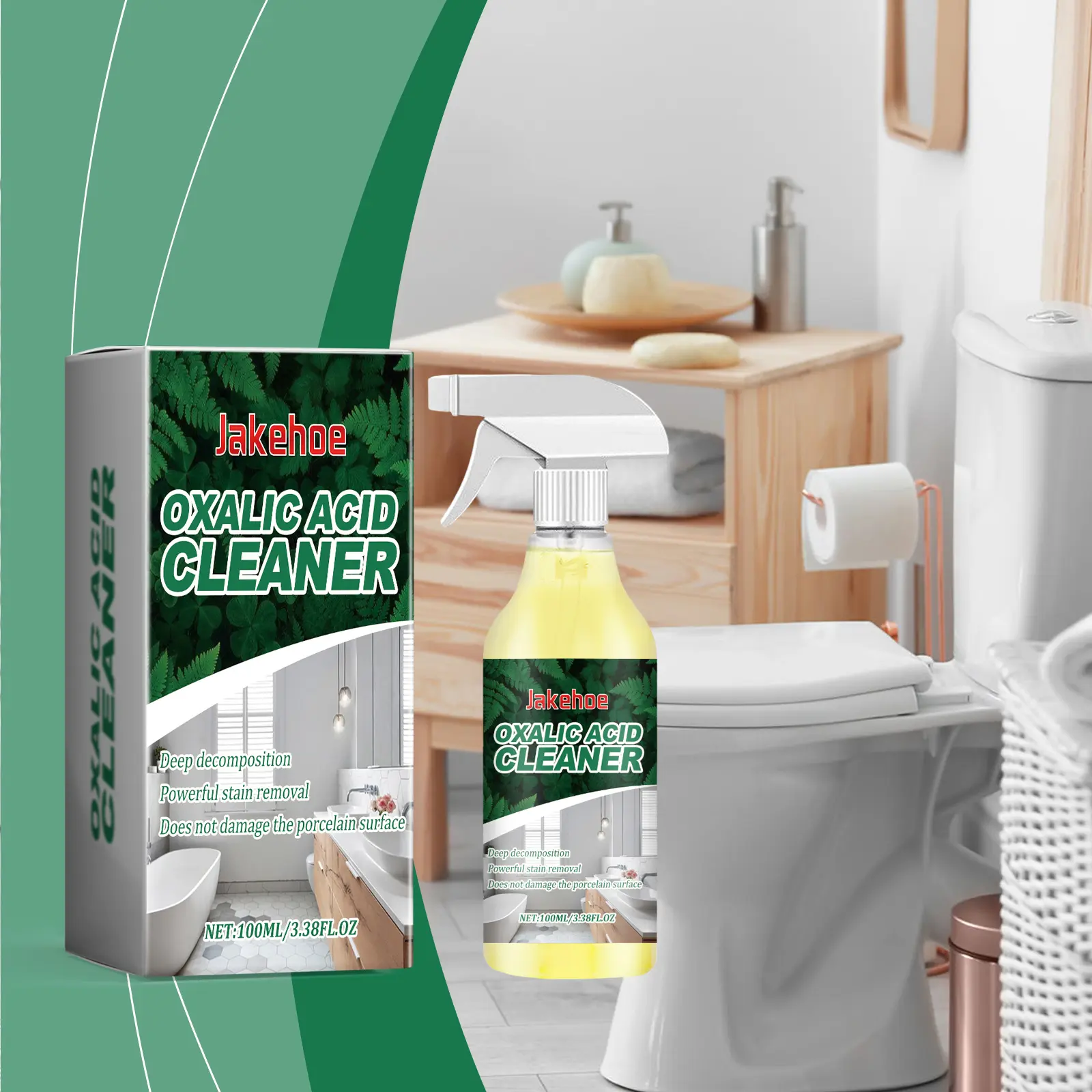 Surj Selection X Jakehoe Oxalic Acid Cleaner - Household Toilet Cleaner for Stain and Urine Mark Removal, Decontamination, and Shine Cleaning Agent