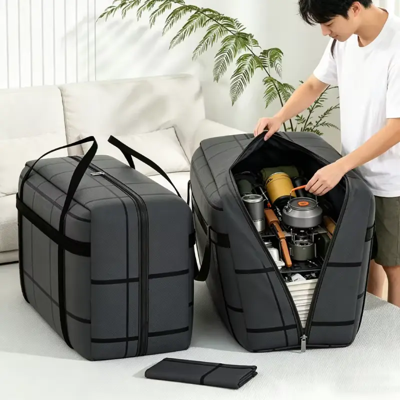 Eco-Friendly Portable Folding Collapsible Storage Bags - Moisture-Proof Home Organizers for Moving, Travel, Dormitory Beds, Wardrobes, Clothes, Quilts