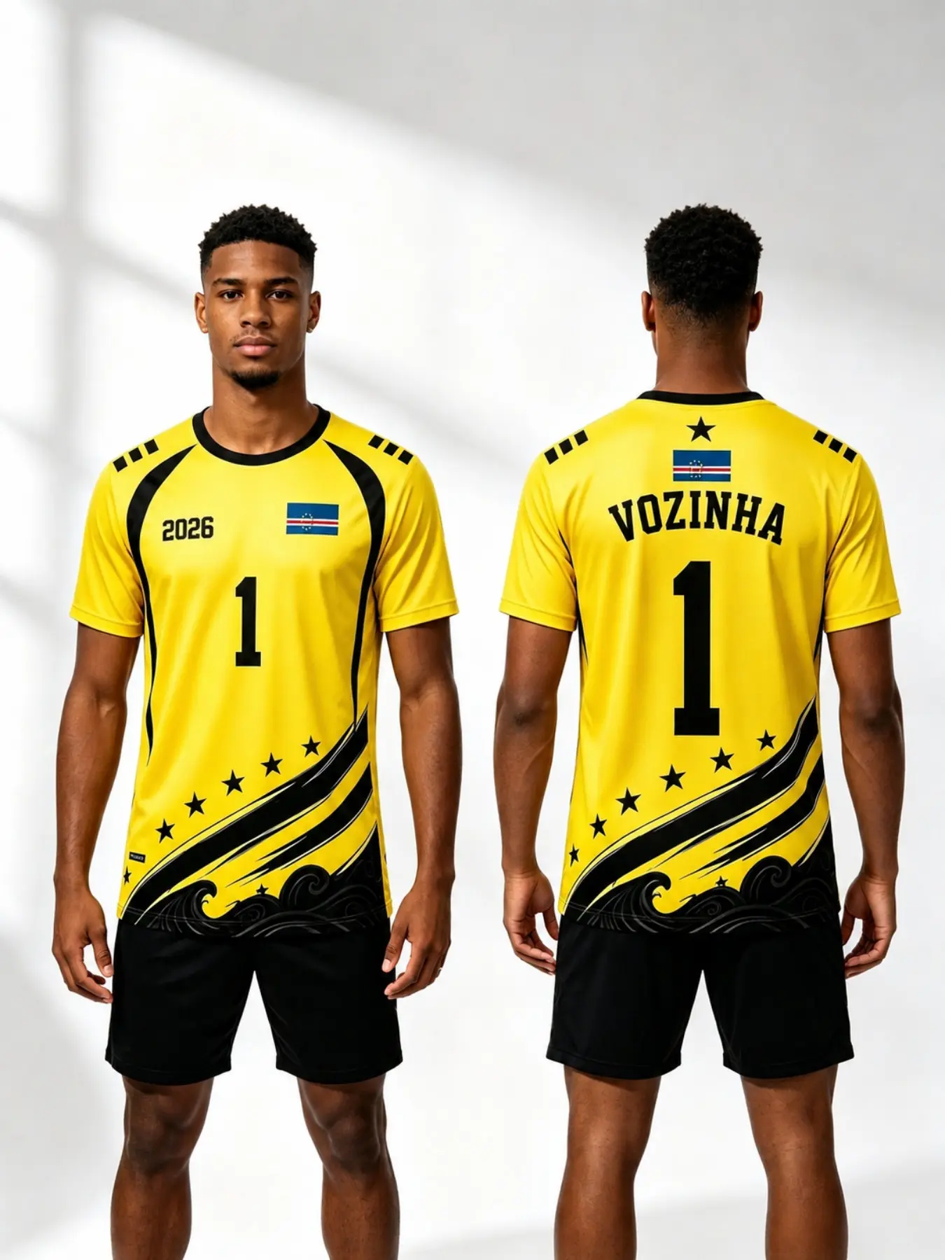 2026 Cape Verde No.1 Vozinha football jersey football top loose and breathable quick-drying sports top for men and women T-shirt