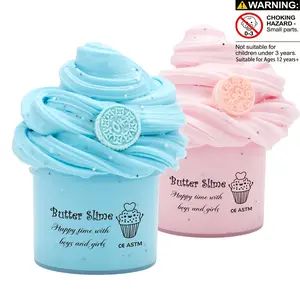 Fragrant Cookie Butter Slime, 1/2pcs Scented Cookies Butter Soft Slimes, Soft Fluffy Putty, DIY Sludge Toy for Birthday Gift Party Favors, Clay, Slime Kit